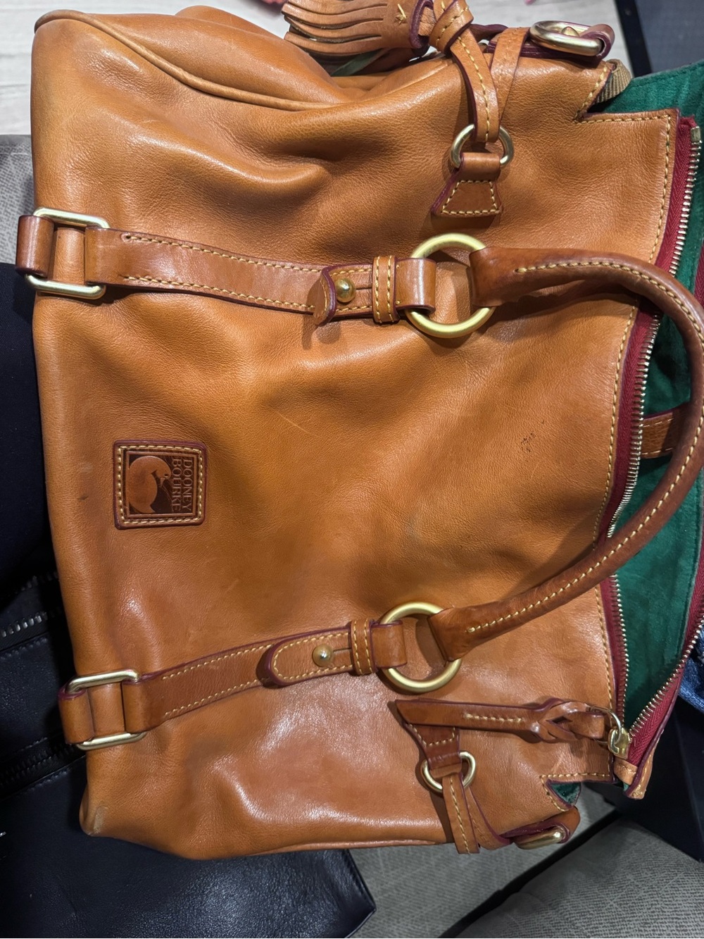 Dooney & Bourke Florentine Leather Satchel 8L940 Natural – Original Tags + Strap